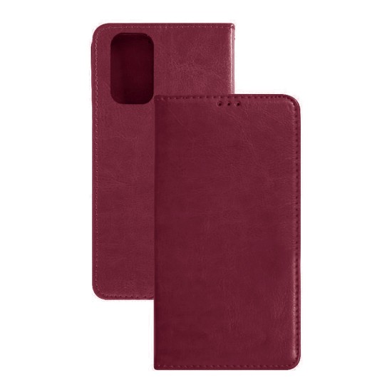 Leather Flip Cover with Internal Pocket For Oppo A74 Red